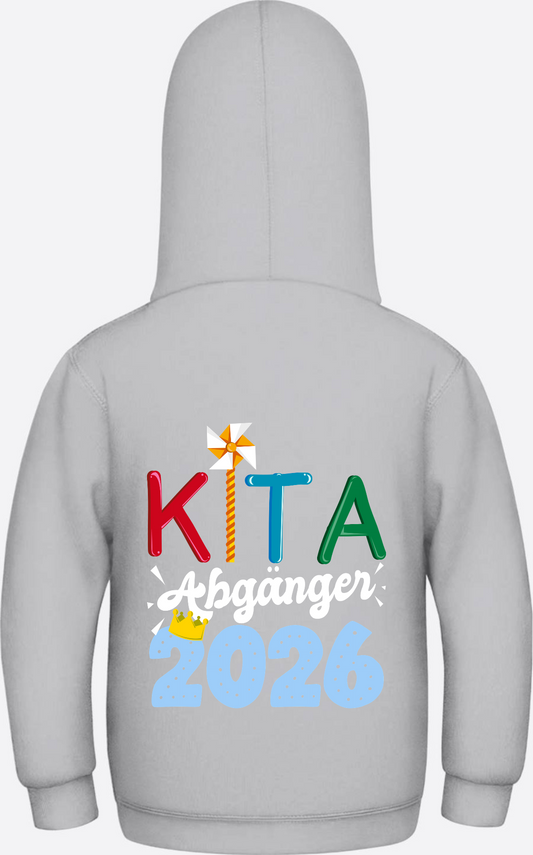 Hoodie Kita Abgänger 2026 – Personalisiert zum Schulstart - Heather Grey