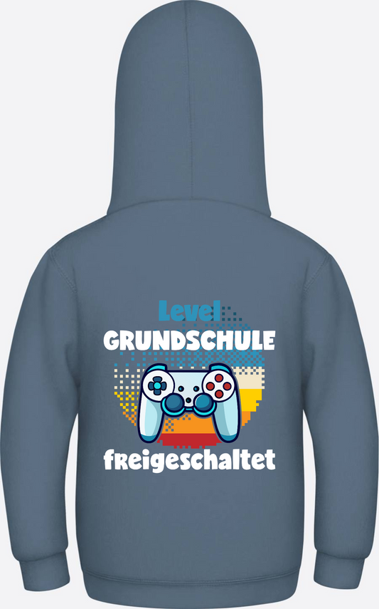 Hoodie Level Grundschule freigeschaltet – Geschenk zur Einschulung - Airforce Blue