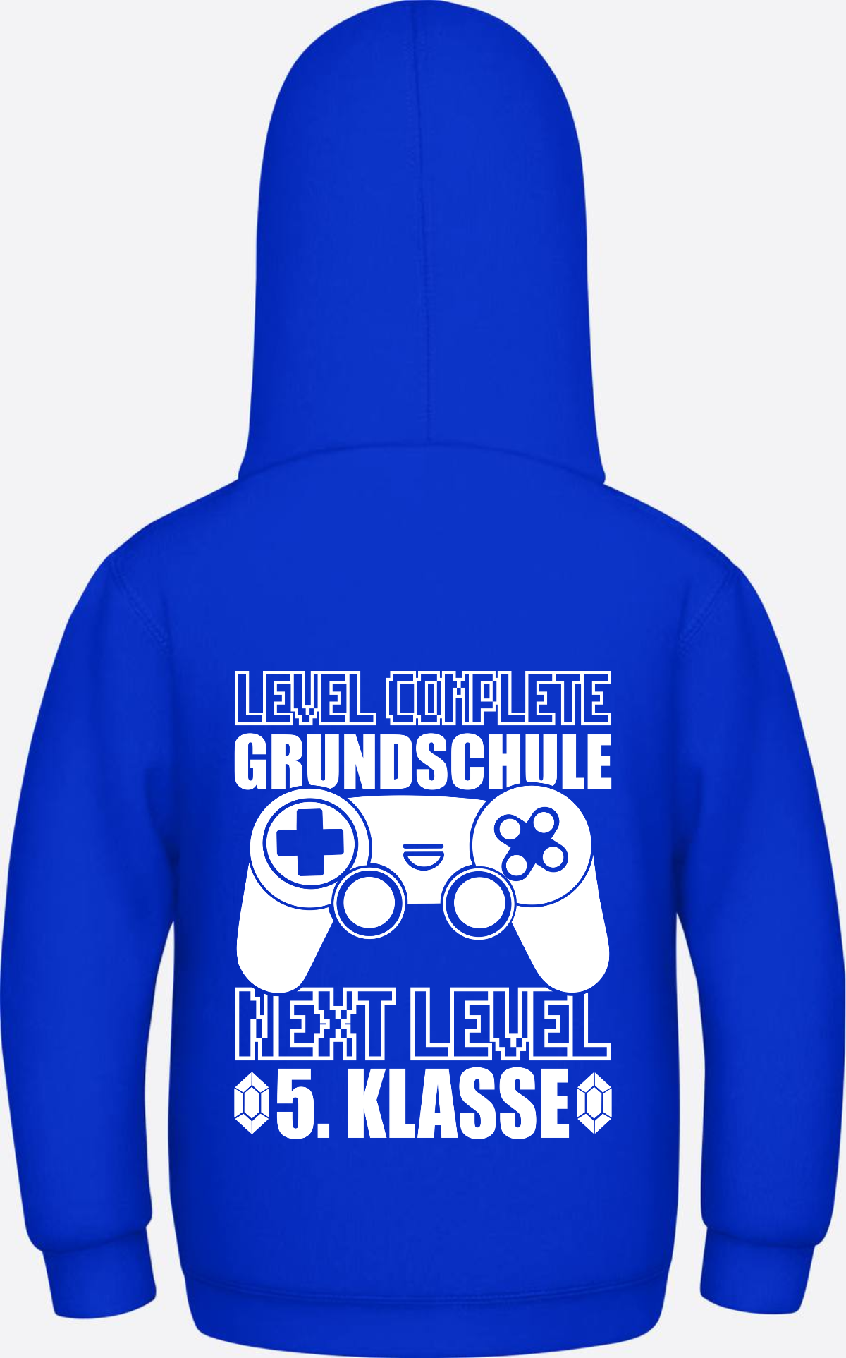 Hoodie Next Level 5. Klasse: Level complete Grundschule mit Name - Bright Royal