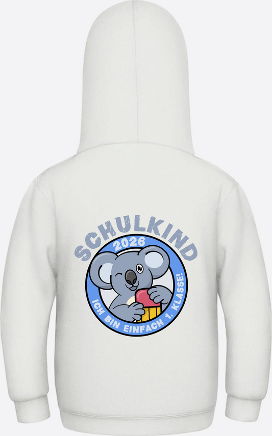 Hoodie Schulkind 2026: 1. Klasse Koala – Personalisierbar - Ash