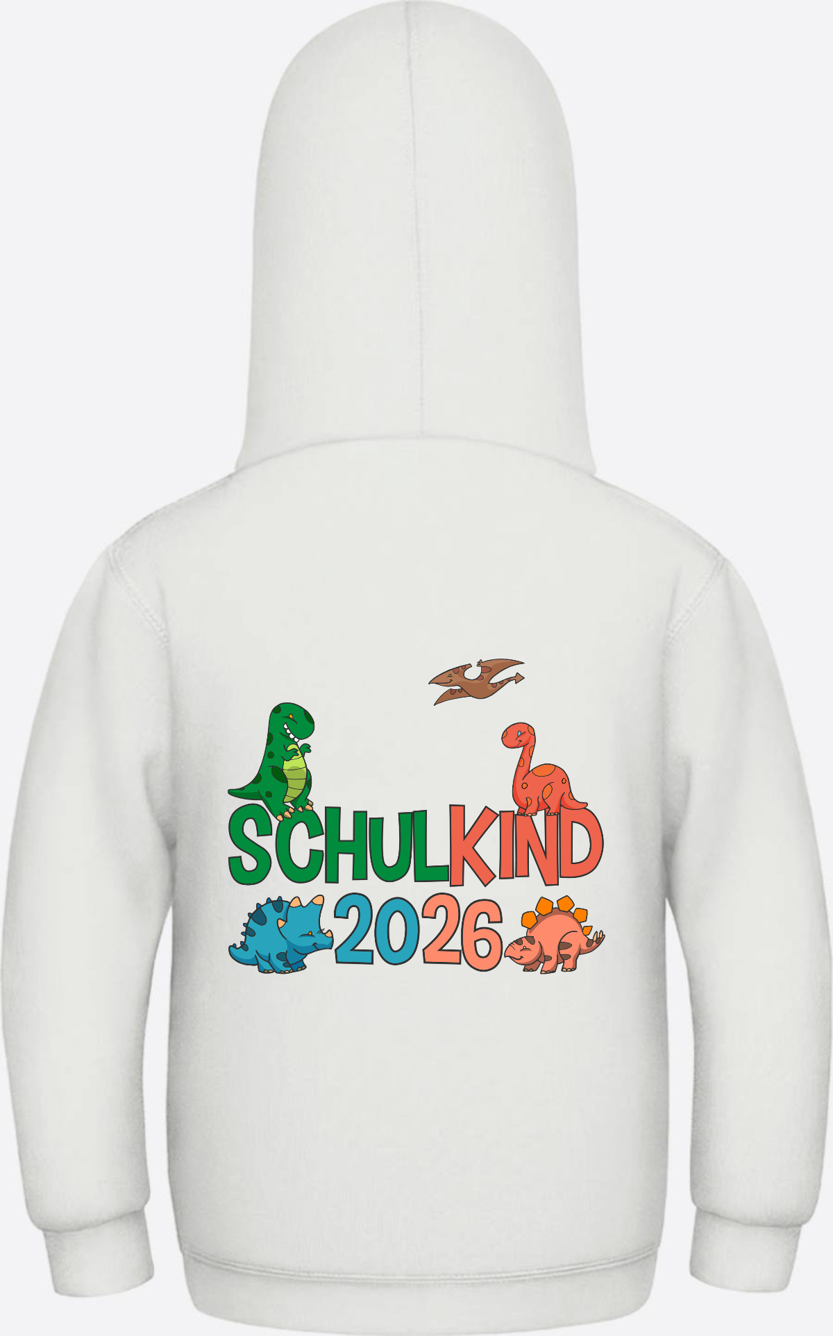 Hoodie Schulkind 2026 Dinos – Geschenk zur Einschulung - Ash