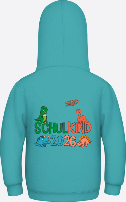 Hoodie Schulkind 2026 Dinos – Geschenk zur Einschulung - Hawaiian Blue