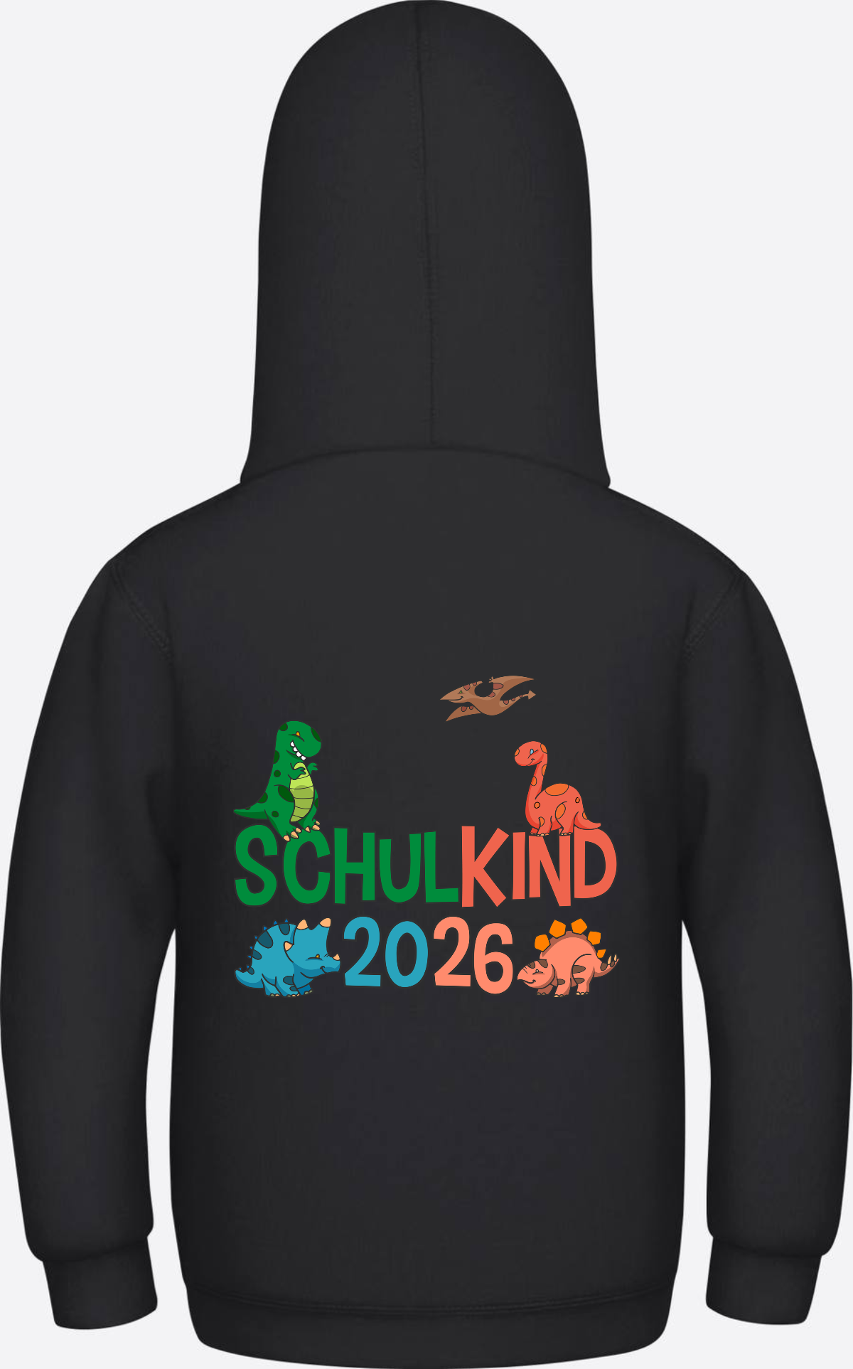 Hoodie Schulkind 2026 Dinos – Geschenk zur Einschulung - Jet Black