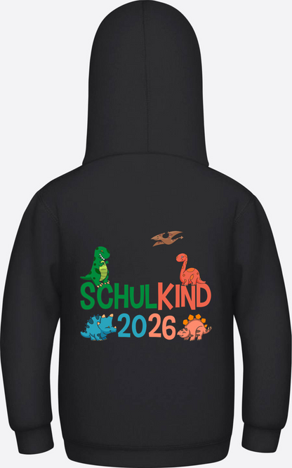 Hoodie Schulkind 2026 Dinos – Geschenk zur Einschulung - Jet Black