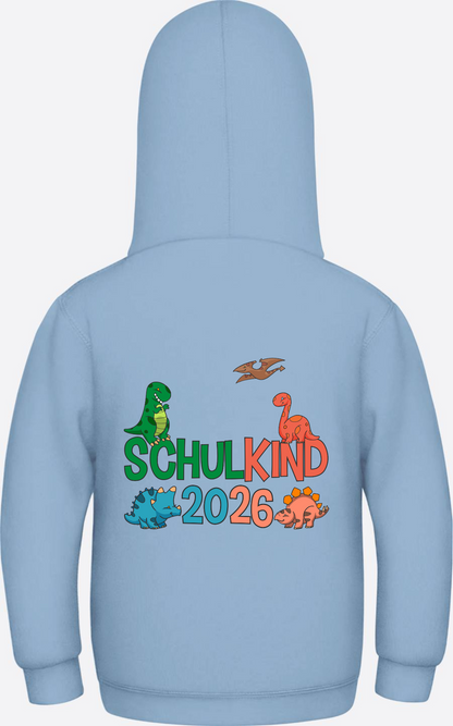 Hoodie Schulkind 2026 Dinos – Geschenk zur Einschulung - Sky Blue