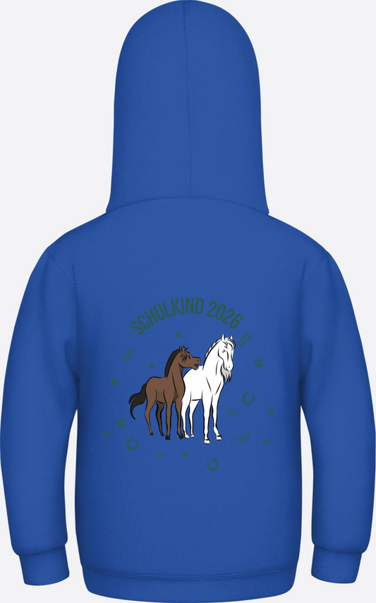 Hoodie Schulkind 2026 Pferd – Mit Name personalisierbar - Royal Blue