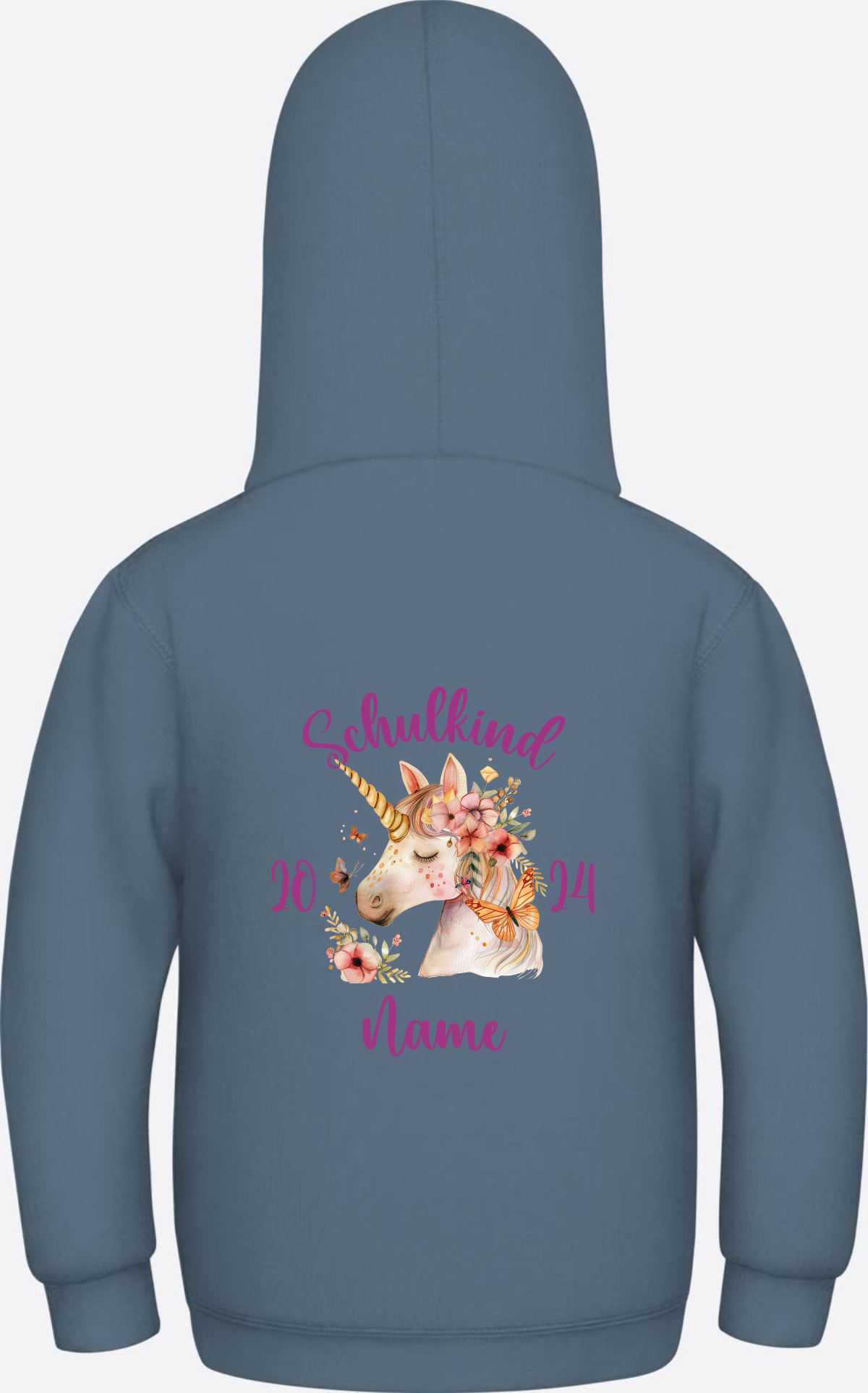 Hoodie zur Einschulung für Mädchen – Personalisiert mit Name - Airforce Blue