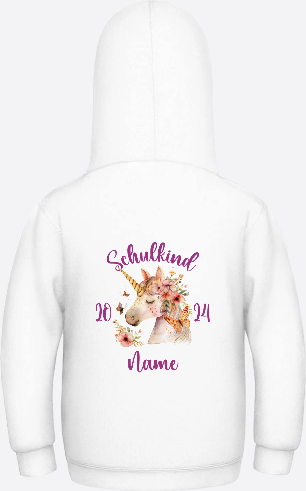 Hoodie zur Einschulung für Mädchen – Personalisiert mit Name - Arctic White
