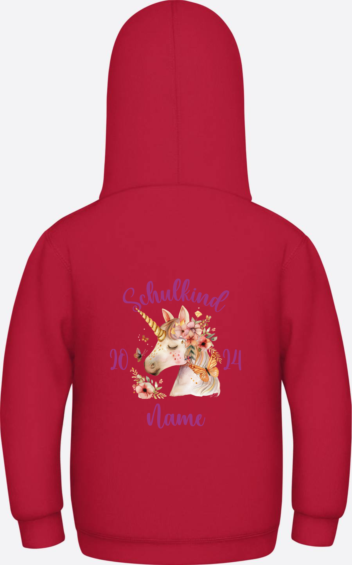 Hoodie zur Einschulung für Mädchen – Personalisiert mit Name - Fire Red