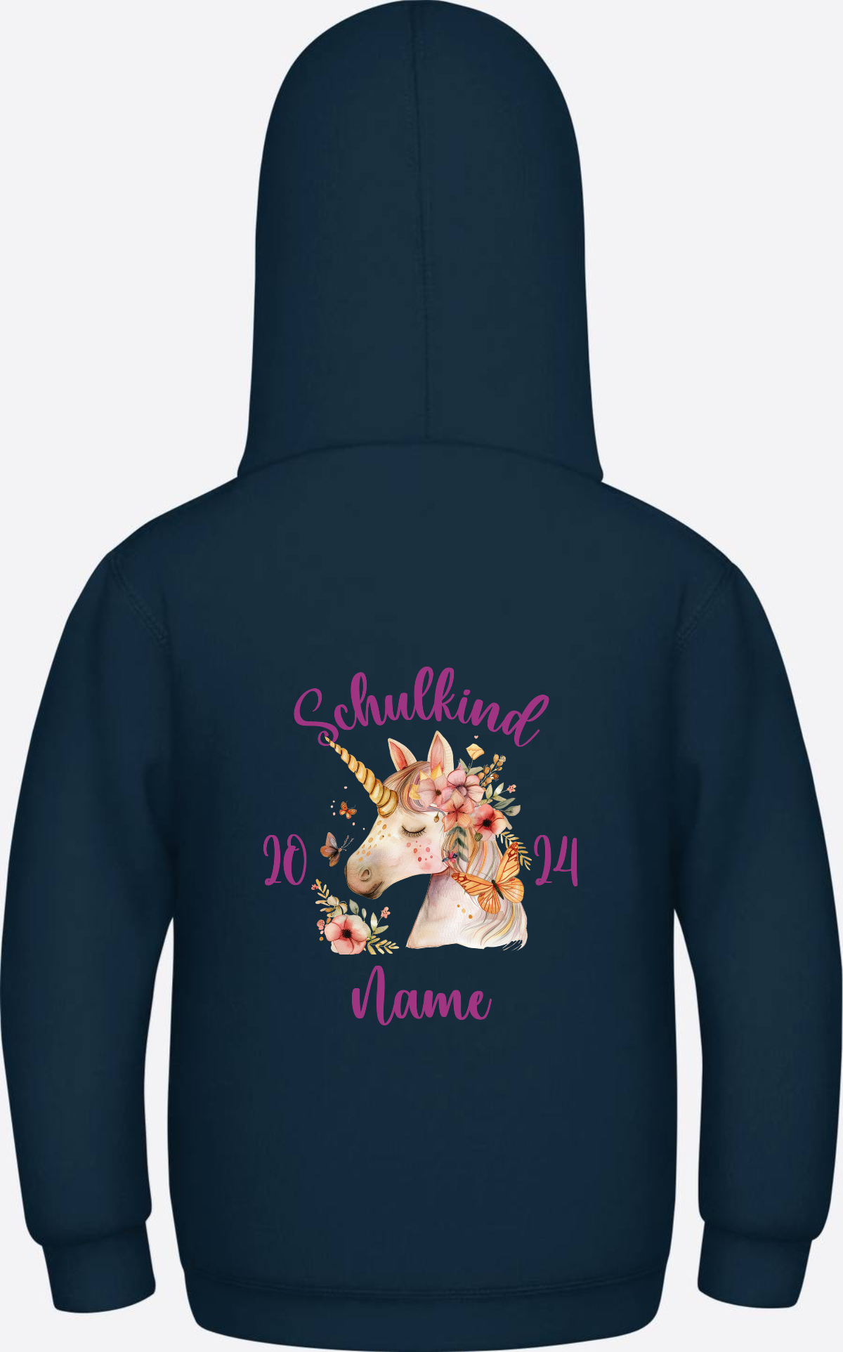 Hoodie zur Einschulung für Mädchen – Personalisiert mit Name - New French Navy