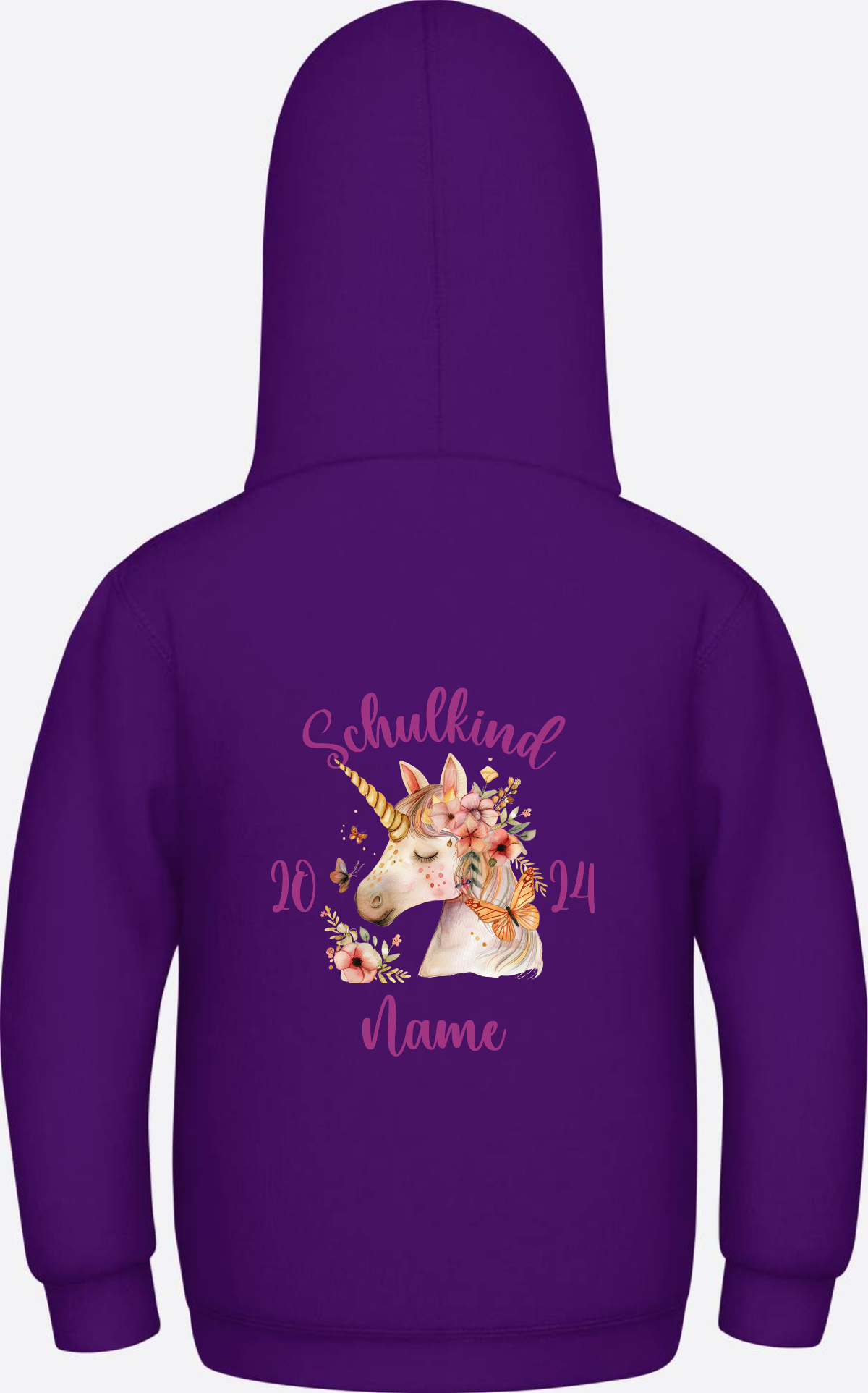 Hoodie zur Einschulung für Mädchen – Personalisiert mit Name - Purple