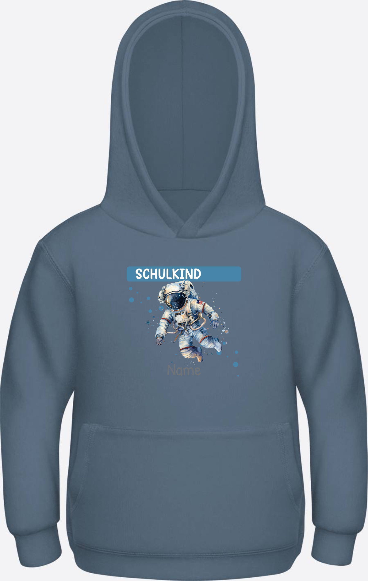 Hoodie zur Einschulung – Personalisiertes Geschenk mit Namen - Airforce Blue Herzseite