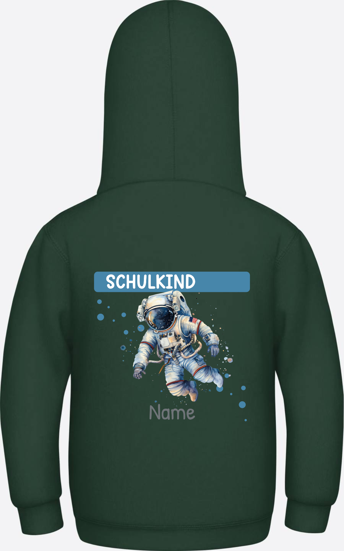Hoodie zur Einschulung – Personalisiertes Geschenk mit Namen - Bottle Green