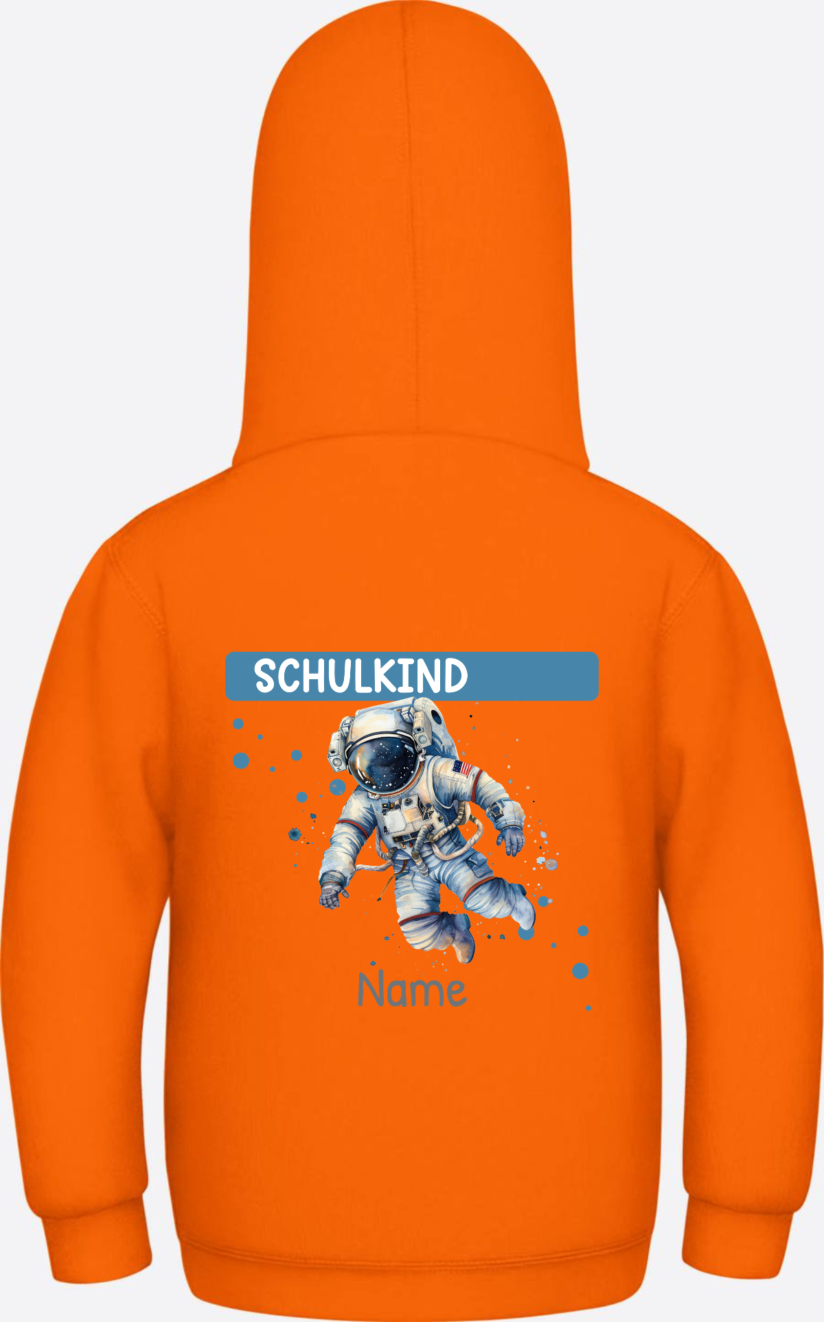 Hoodie zur Einschulung – Personalisiertes Geschenk mit Namen - Orange Crush