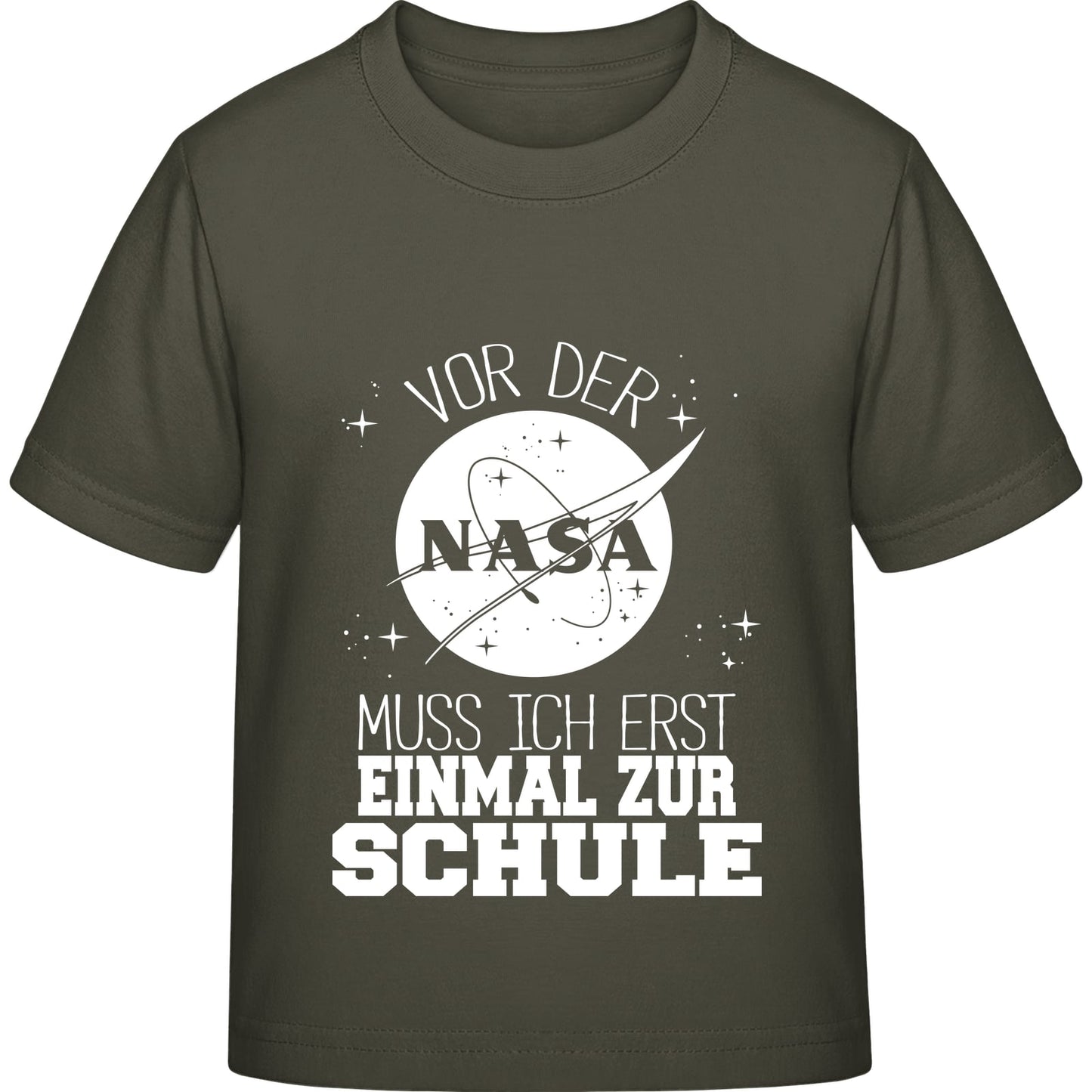 Kinder T-Shirt Einschulung NASA – Vor der NASA muss ich erst zur Schule