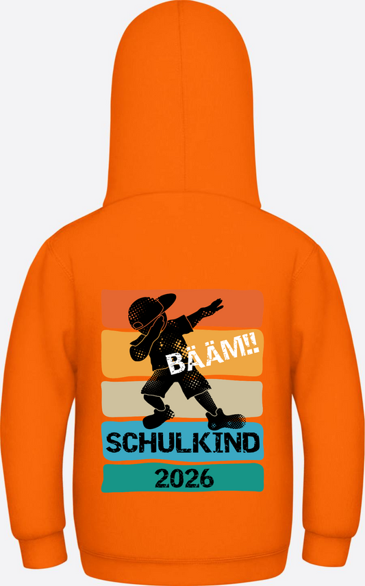 Kinder Hoodie Bääm! Schulkind 2026 – Einschulungsgeschenk - Orange Crush