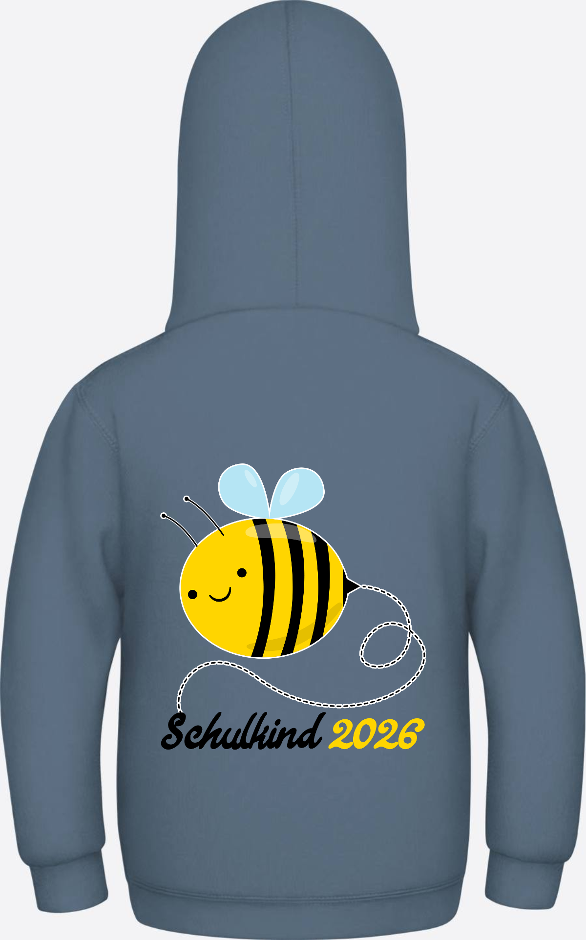 Kinder Hoodie Biene Schulkind 2026 - Geschenk zur Einschulung - Airforce Blue