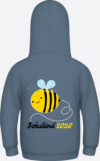 Kinder Hoodie Biene Schulkind 2026 - Geschenk zur Einschulung - Airforce Blue