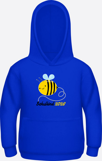 Kinder Hoodie Biene Schulkind 2026 - Geschenk zur Einschulung - Bright Royal Herzseite