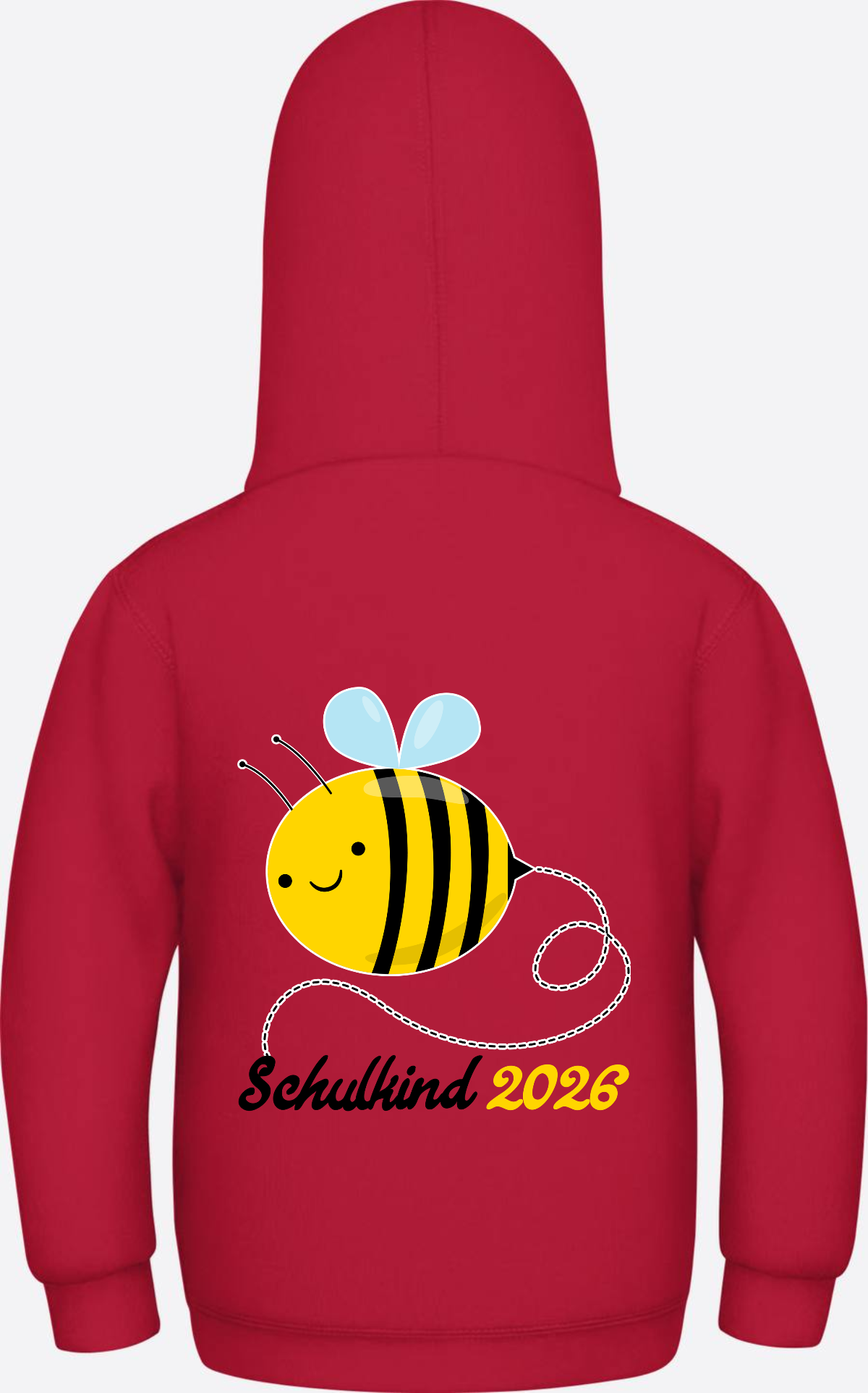 Kinder Hoodie Biene Schulkind 2026 - Geschenk zur Einschulung - Fire Red