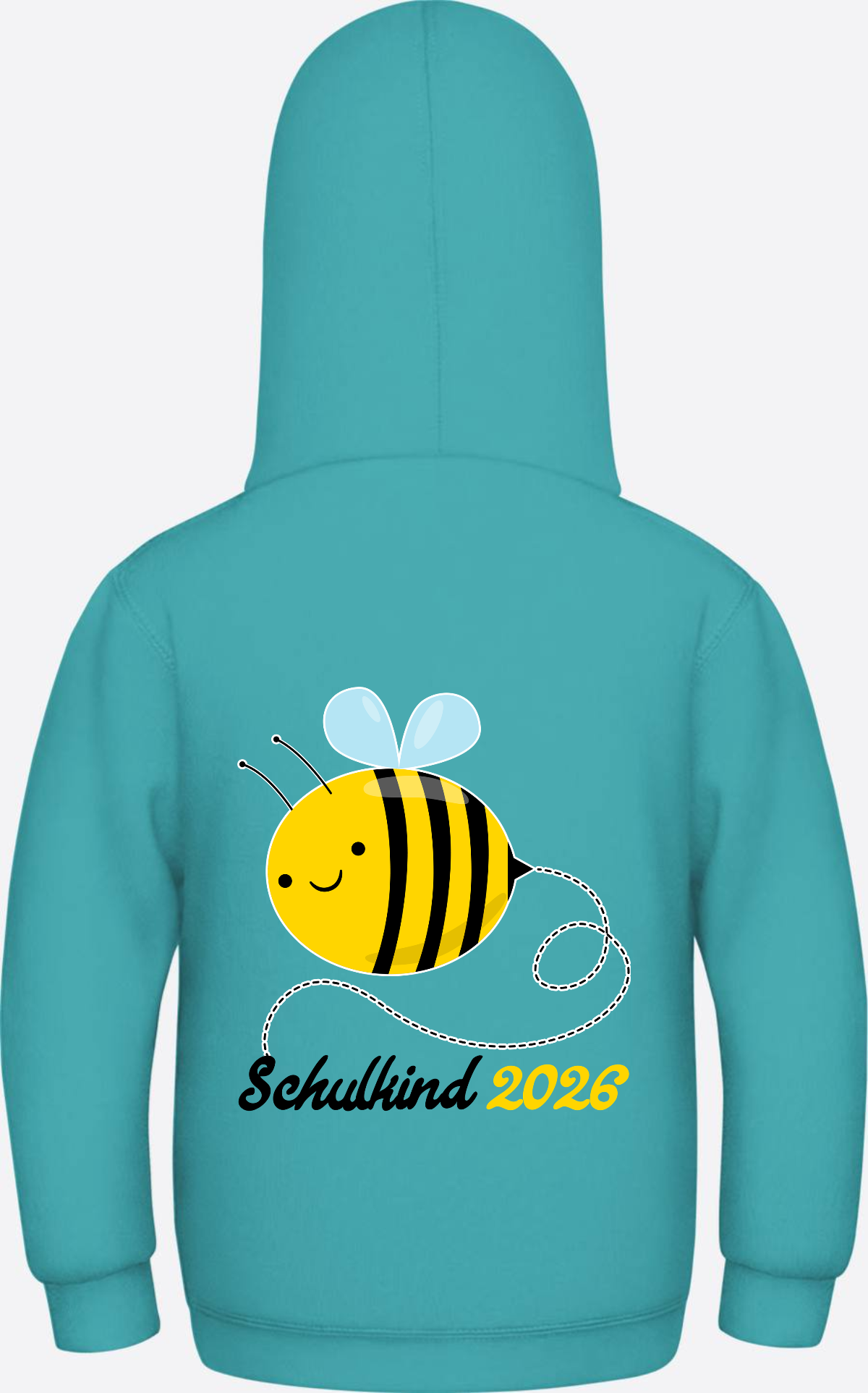 Kinder Hoodie Biene Schulkind 2026 - Geschenk zur Einschulung - Hawaiian Blue
