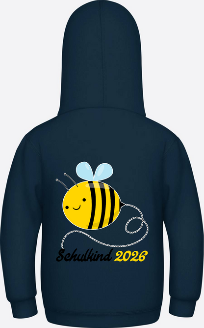 Kinder Hoodie Biene Schulkind 2026 - Geschenk zur Einschulung - New French Navy