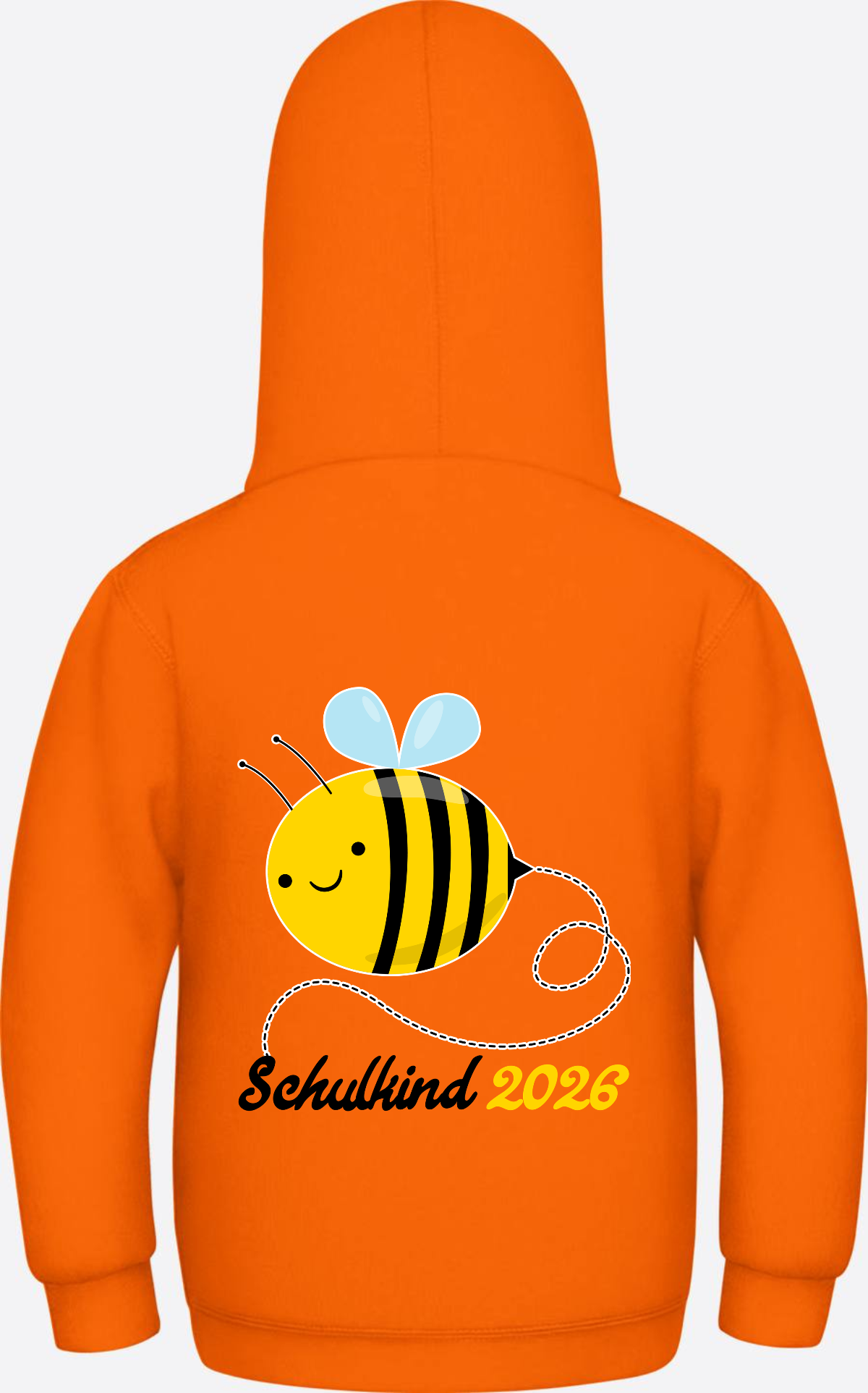 Kinder Hoodie Biene Schulkind 2026 - Geschenk zur Einschulung - Orange Crush