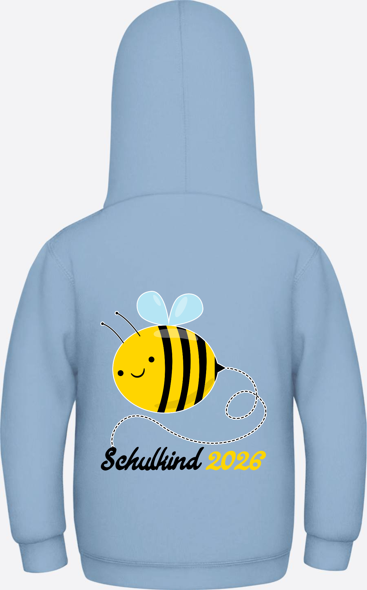 Kinder Hoodie Biene Schulkind 2026 - Geschenk zur Einschulung - Sky Blue