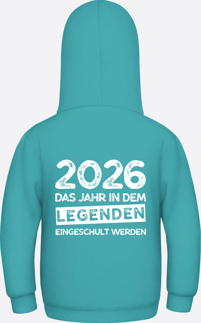 Kinder Hoodie Einschulung 2026 – Legenden werden eingeschult - Hawaiian Blue