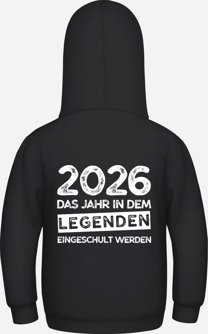 Kinder Hoodie Einschulung 2026 – Legenden werden eingeschult - Jet Black