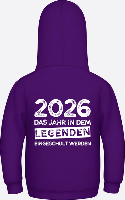 Kinder Hoodie Einschulung 2026 – Legenden werden eingeschult - Purple
