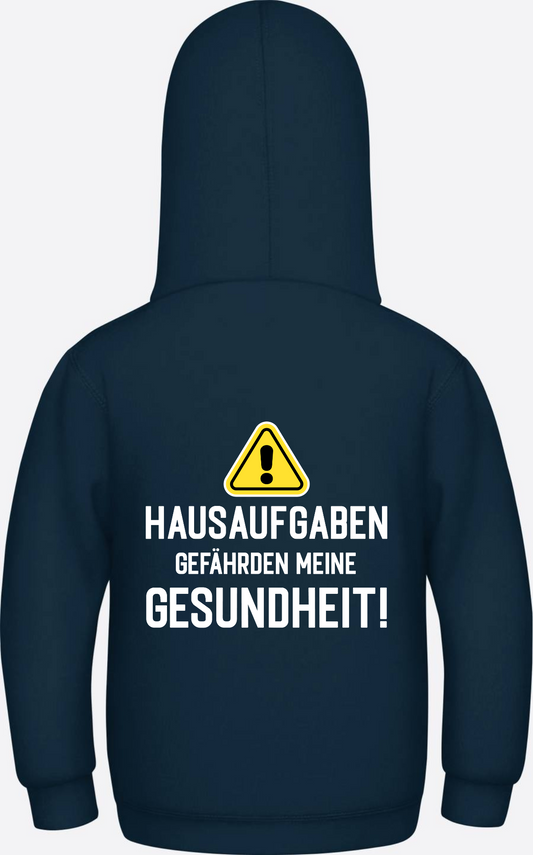 Kinder Hoodie Einschulung: Hausaufgaben gefährden Gesundheit - New French Navy