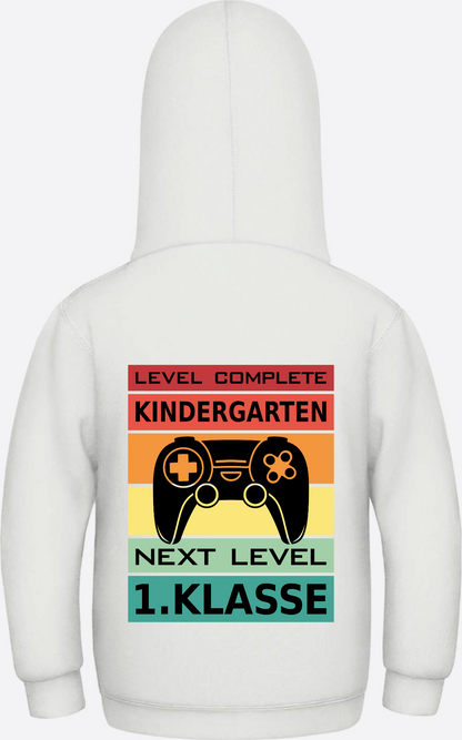 Kinder Hoodie Einschulung: Level Complete – Next Level 1. Klasse - Ash