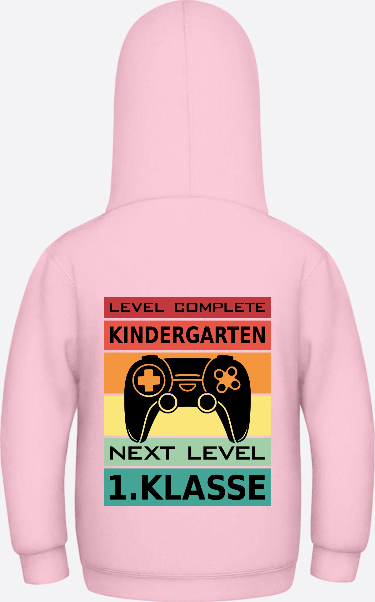 Kinder Hoodie Einschulung: Level Complete – Next Level 1. Klasse - Baby Pink