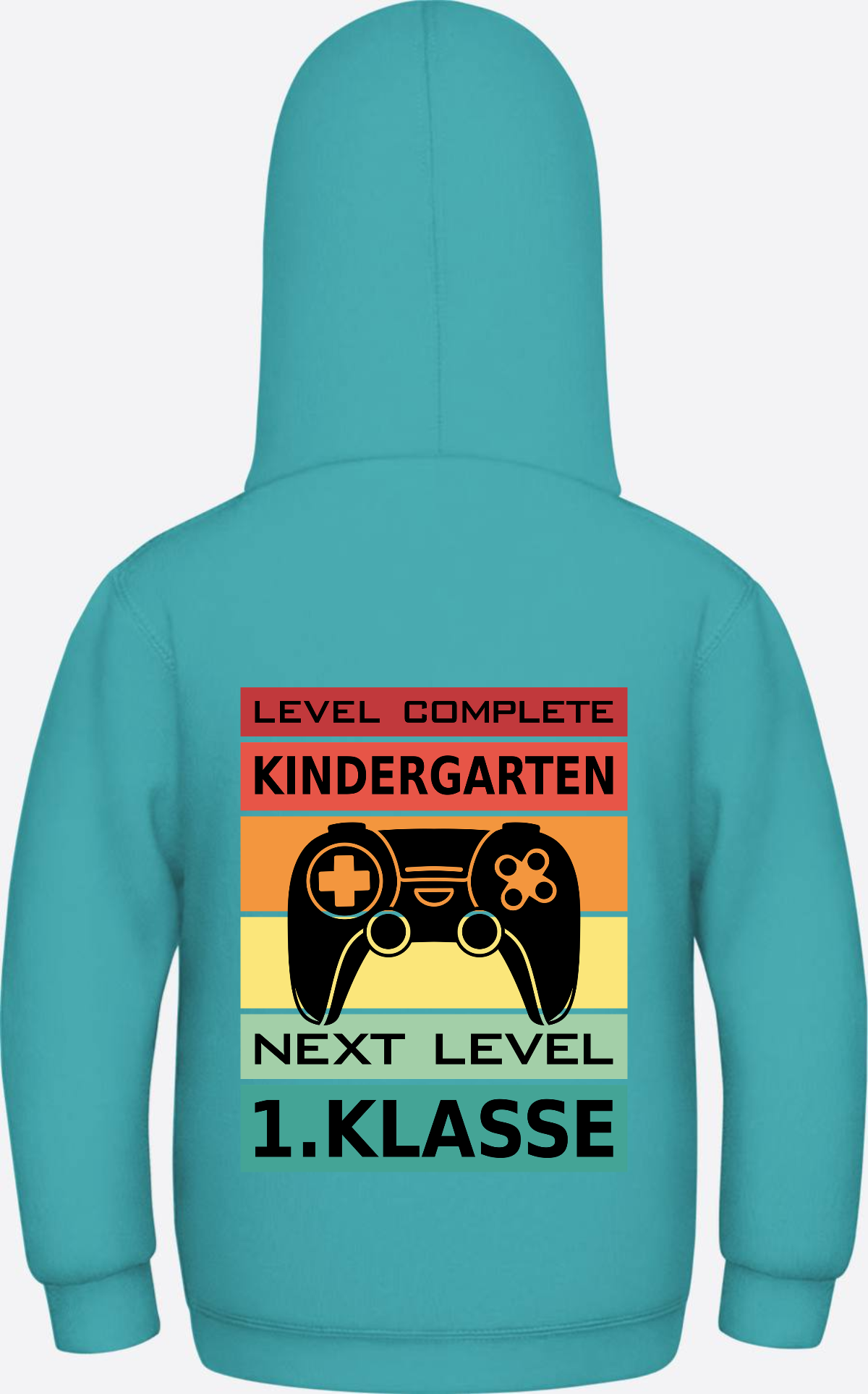 Kinder Hoodie Einschulung: Level Complete – Next Level 1. Klasse - Hawaiian Blue