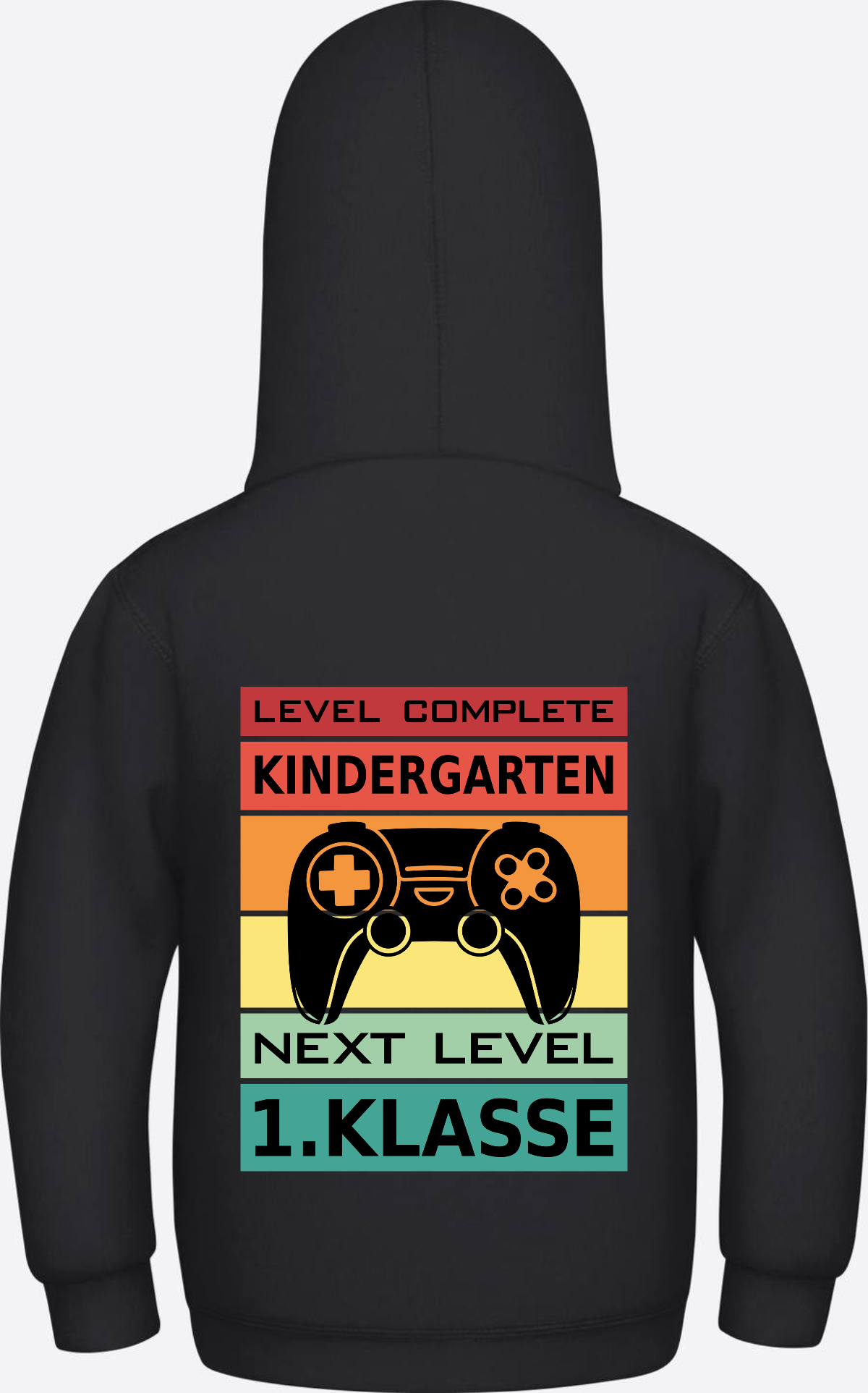 Kinder Hoodie Einschulung: Level Complete – Next Level 1. Klasse - Jet Black