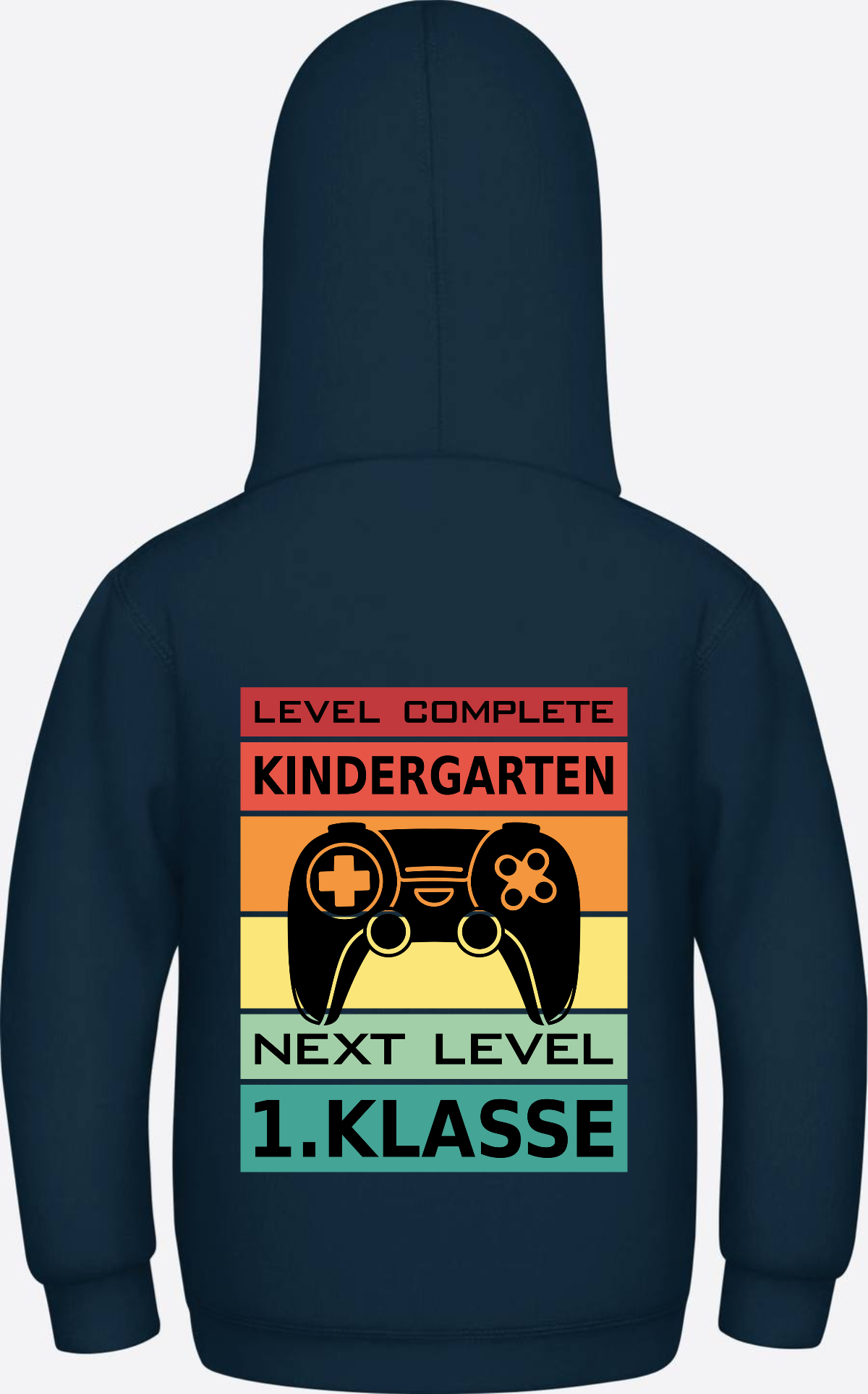 Kinder Hoodie Einschulung: Level Complete – Next Level 1. Klasse - New French Navy