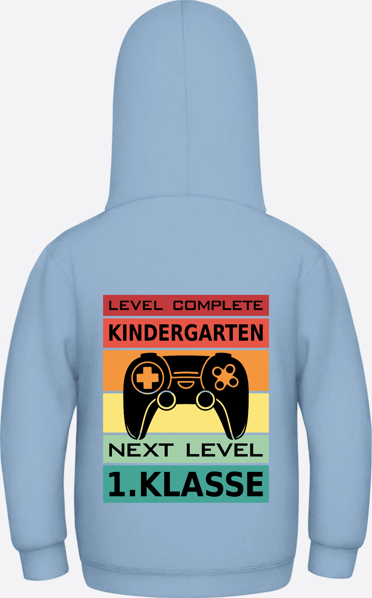 Kinder Hoodie Einschulung: Level Complete – Next Level 1. Klasse - Sky Blue
