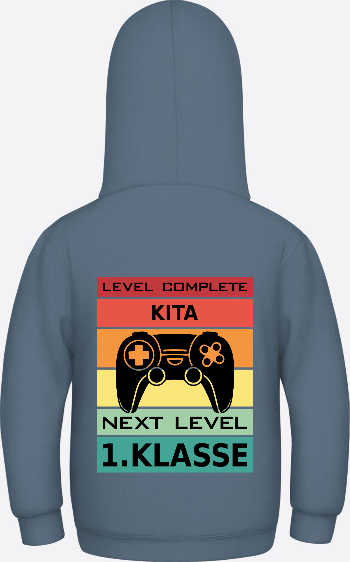 Kinder Hoodie Einschulung: Next Level 1. Klasse mit Name - Airforce Blue