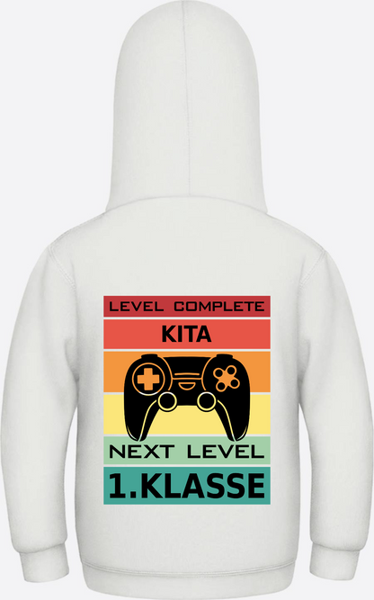 Kinder Hoodie Einschulung: Next Level 1. Klasse mit Name - Ash