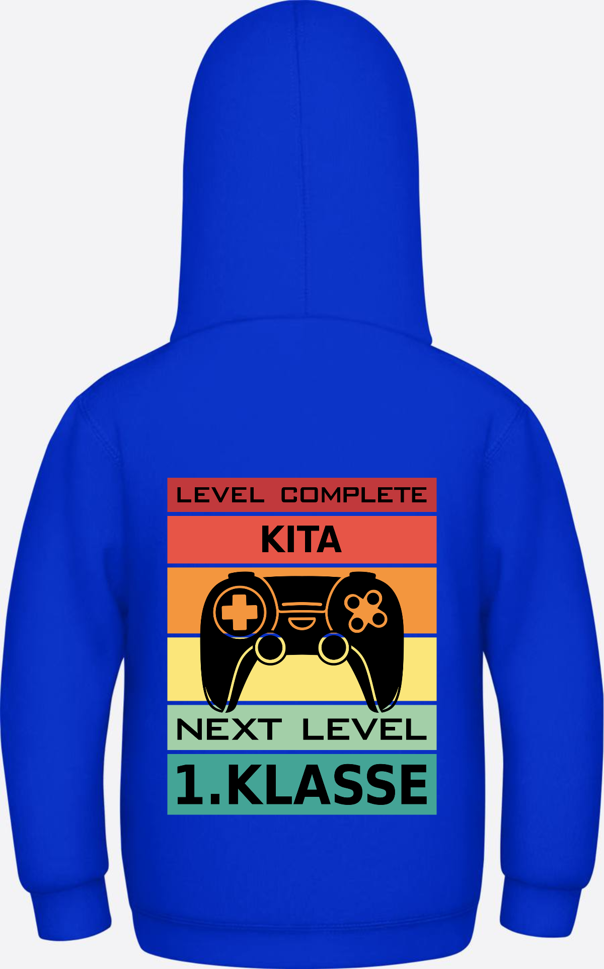 Kinder Hoodie Einschulung: Next Level 1. Klasse mit Name - Bright Royal