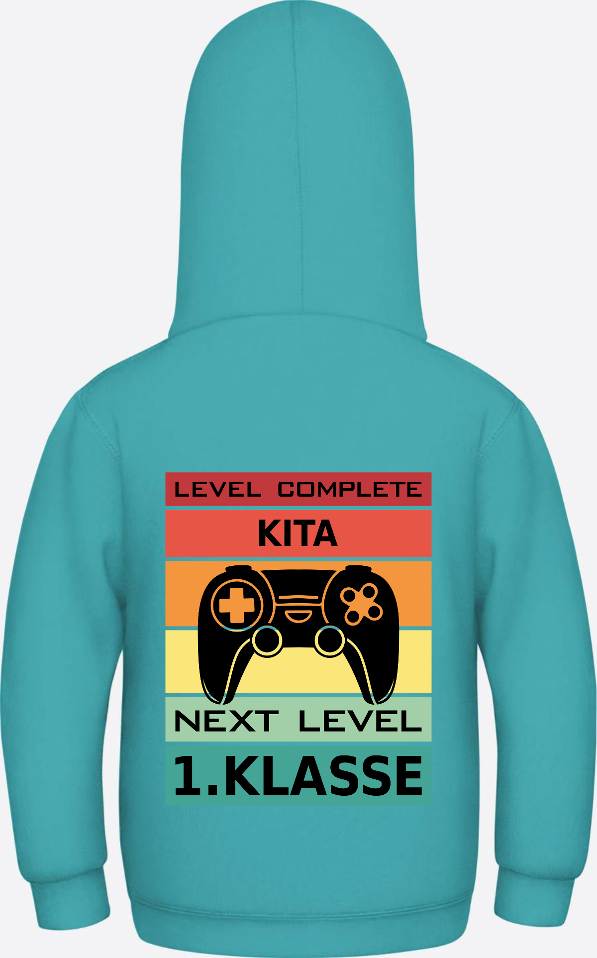 Kinder Hoodie Einschulung: Next Level 1. Klasse mit Name - Hawaiian Blue