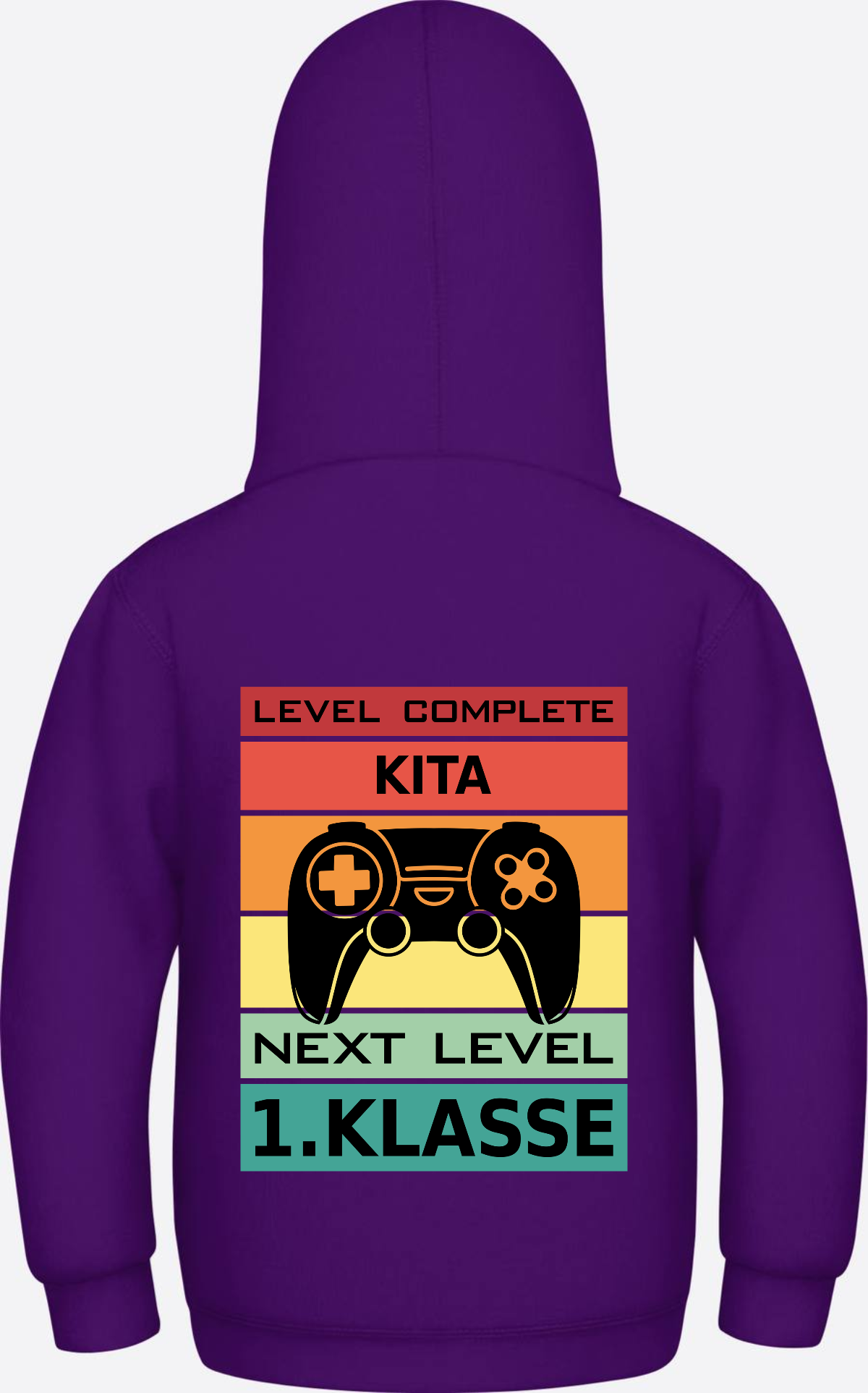 Kinder Hoodie Einschulung: Next Level 1. Klasse mit Name - Purple