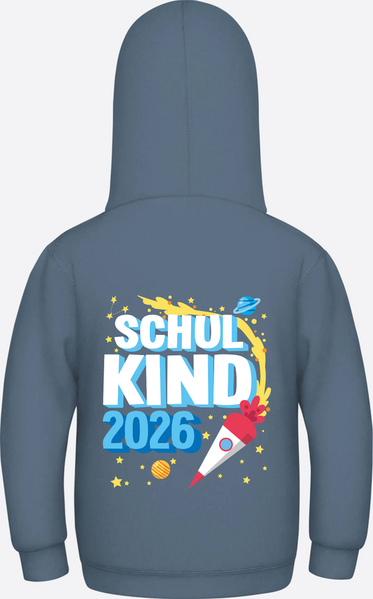 Kinder Hoodie Endlich Schulkind 2025 Rakete – Schwarz - Airforce Blue