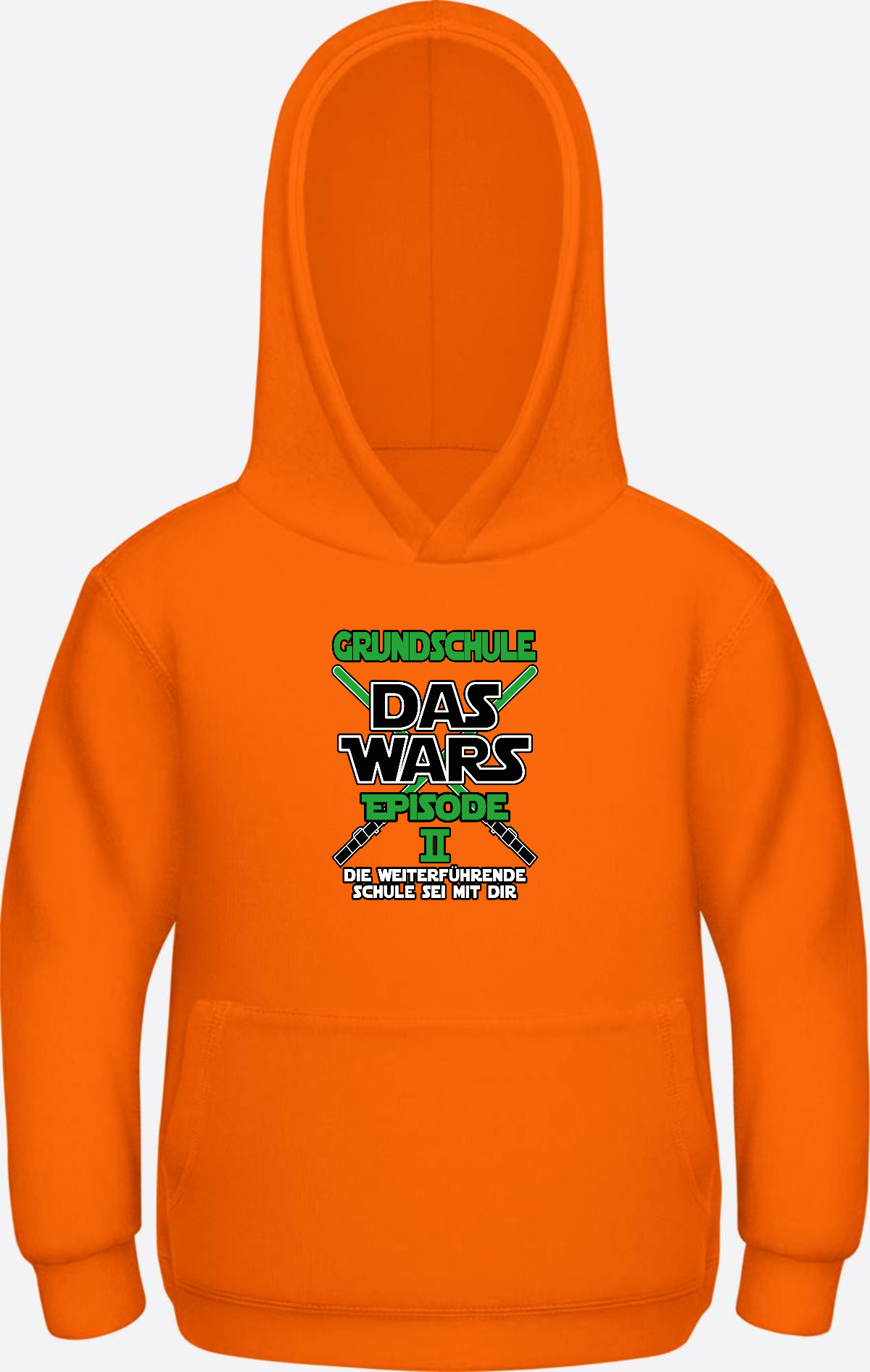 Kinder Hoodie Grundschule Das Wars Episode 2 – Personalisiert - Orange Crush Herzseite