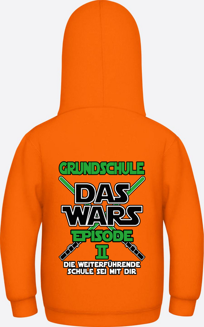 Kinder Hoodie Grundschule Das Wars Episode 2 – Personalisiert - Orange Crush