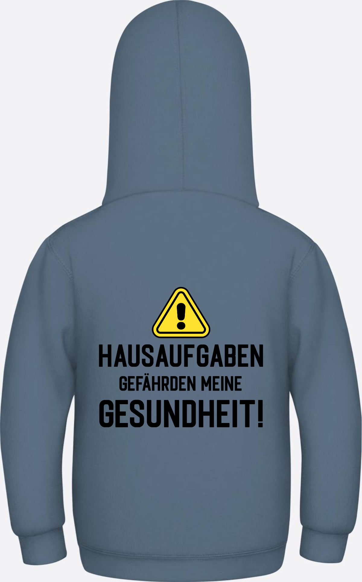 Kinder Hoodie Hausaufgaben Warnschild – Geschenk zur Einschulung - Airforce Blue