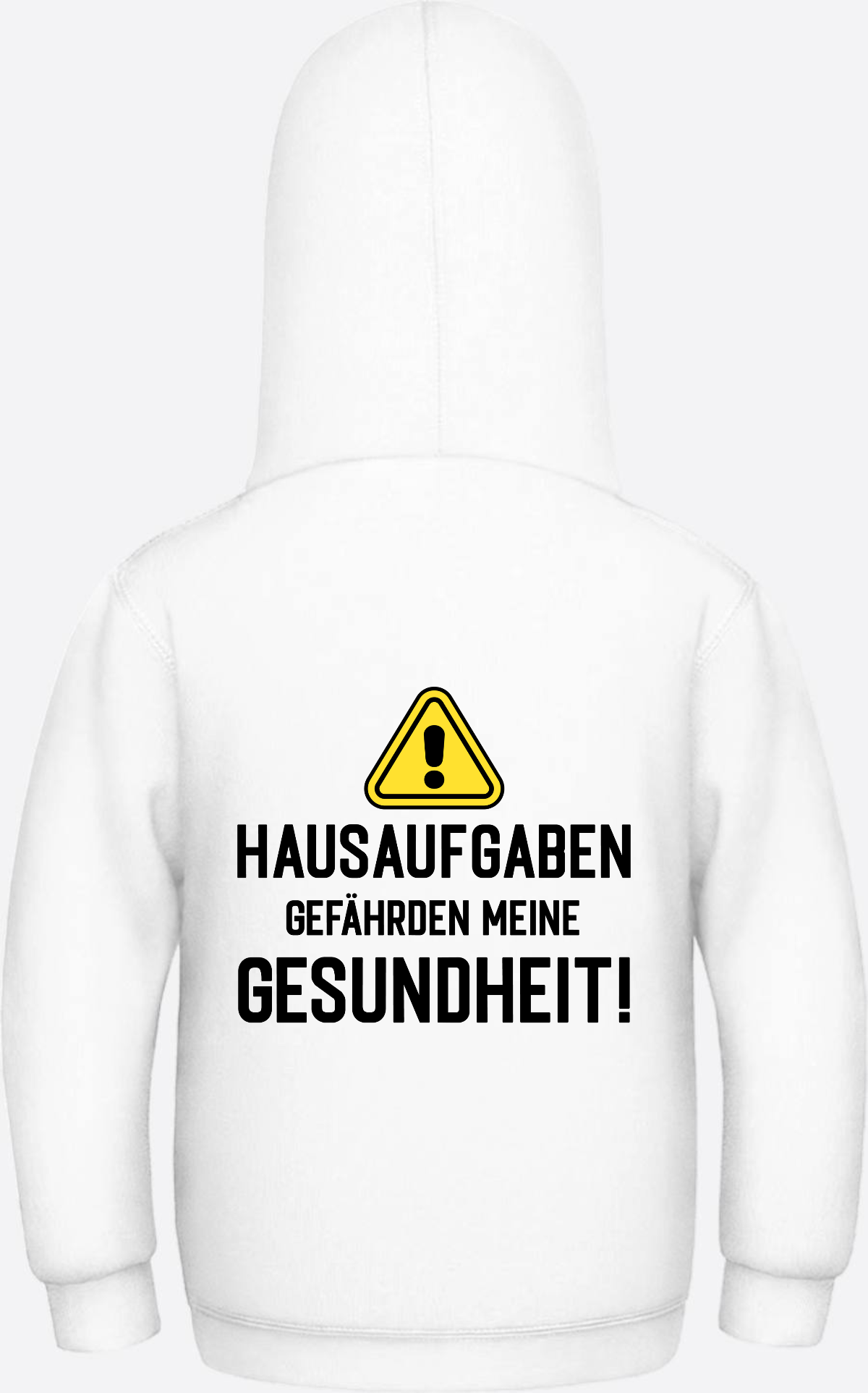 Kinder Hoodie Hausaufgaben Warnschild – Geschenk zur Einschulung - Arctic White