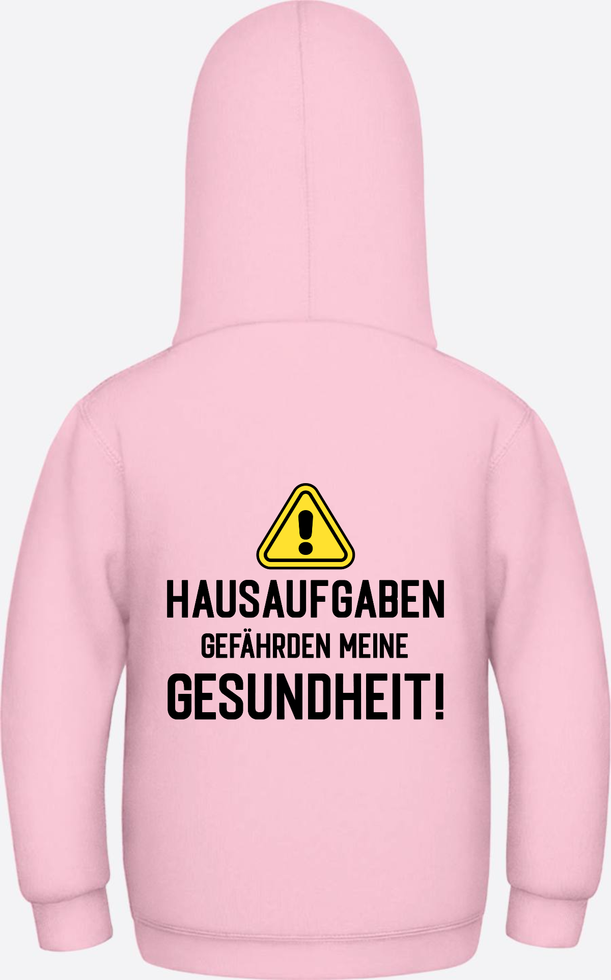 Kinder Hoodie Hausaufgaben Warnschild – Geschenk zur Einschulung - Baby Pink