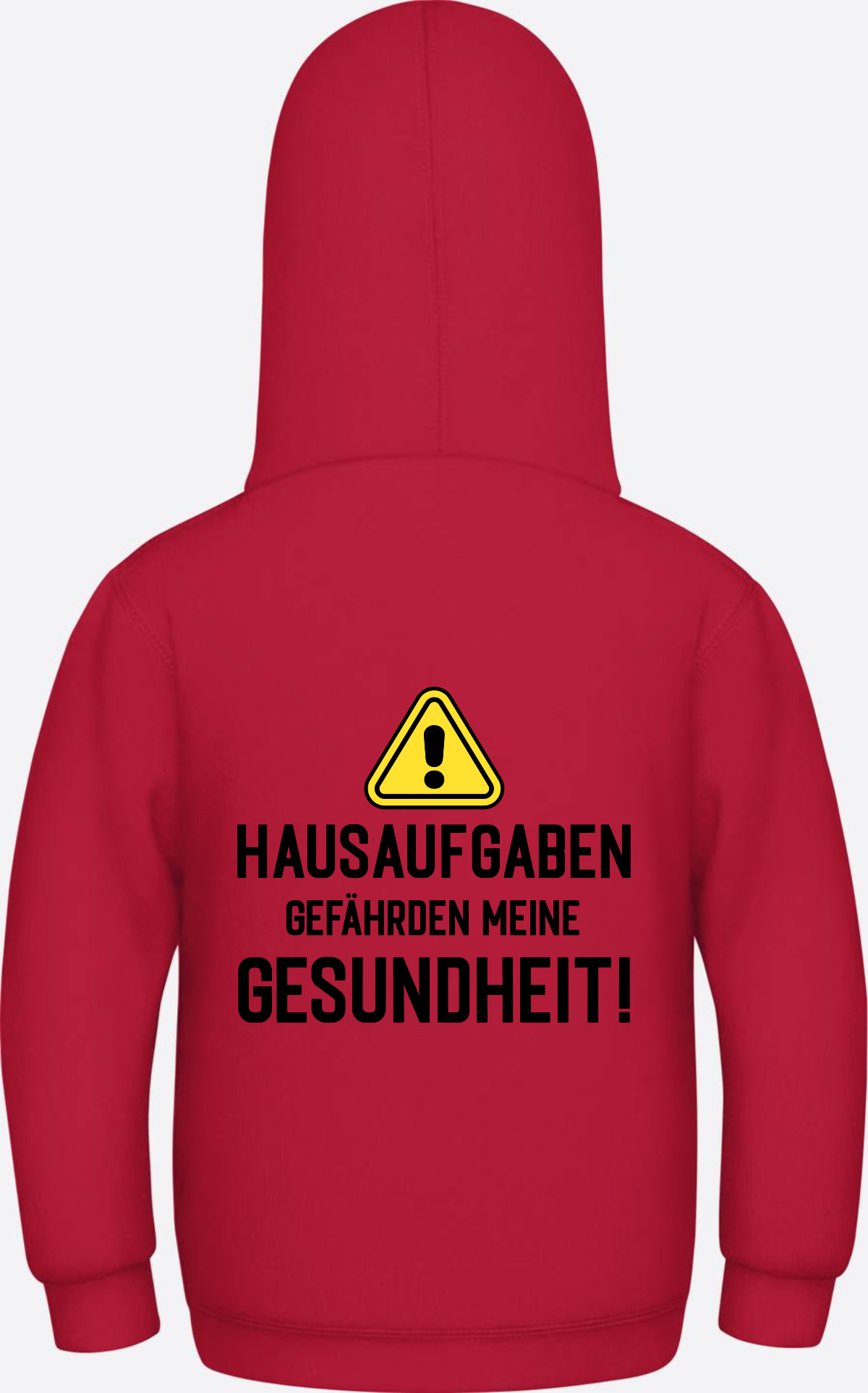 Kinder Hoodie Hausaufgaben Warnschild – Geschenk zur Einschulung - Fire Red